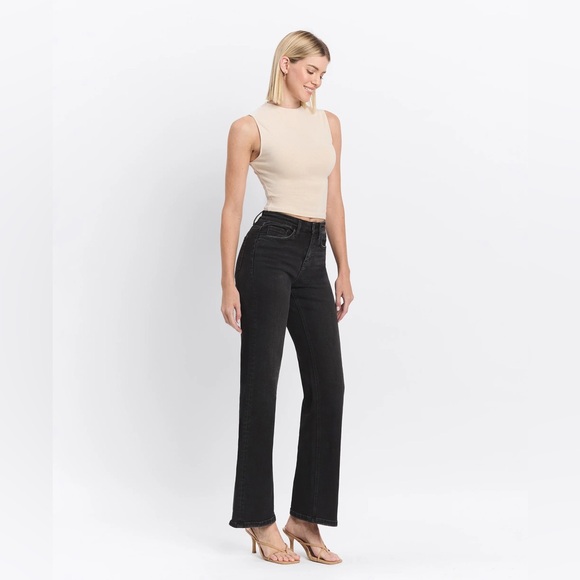 Flying Monkey Encourage - High Rise Loose Fit Wide Jeans, Faded Black, SIZE: 27 - Picture 4 of 11